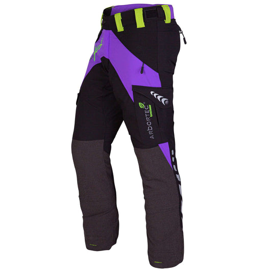 AT4050 Breatheflex Ladies Type C Class 1 Chainsaw Trousers - Purple - Arbortec Forestwear