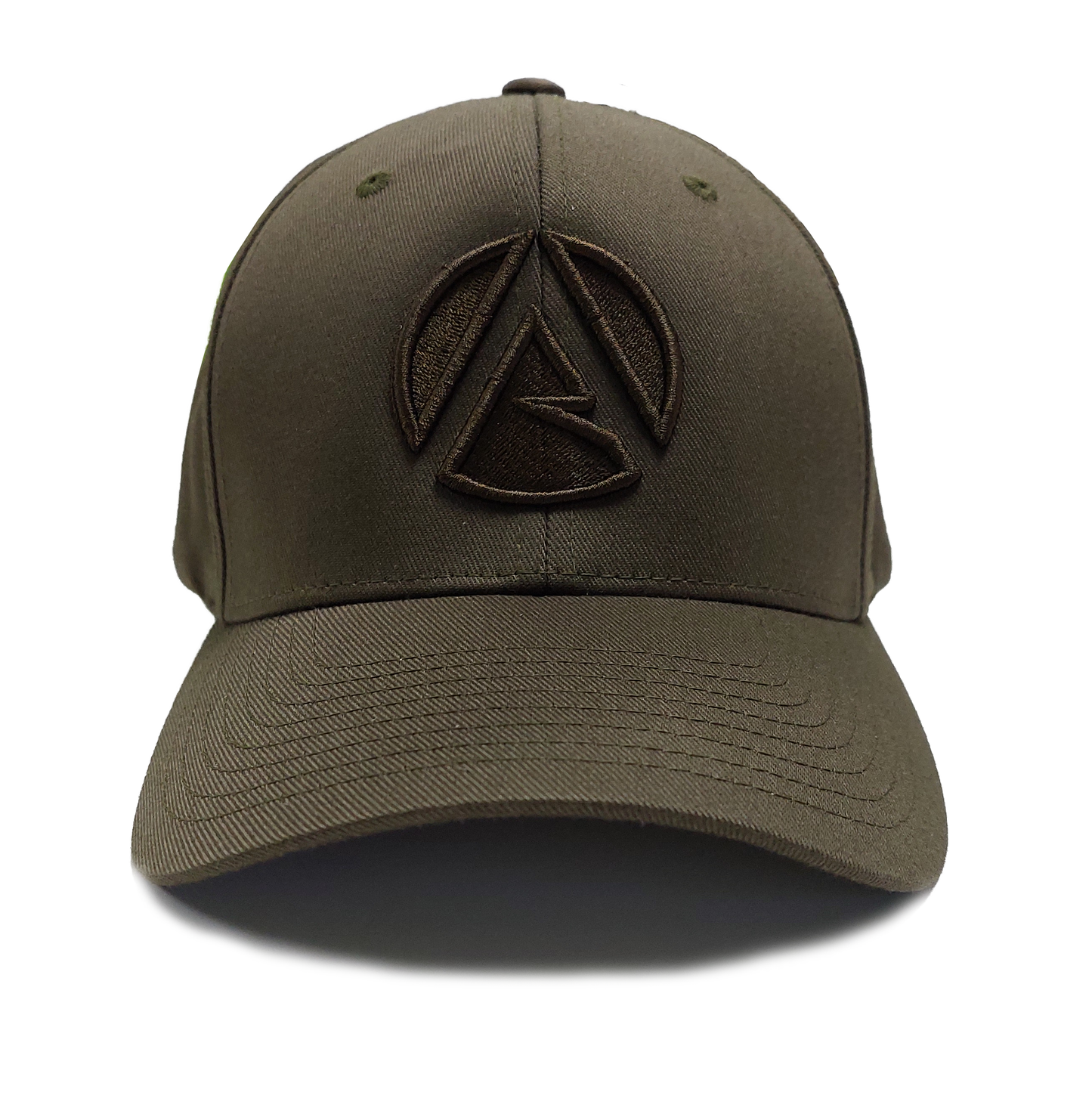 AT052 - Baseball Cap Curved Peak Front Icon - Olive