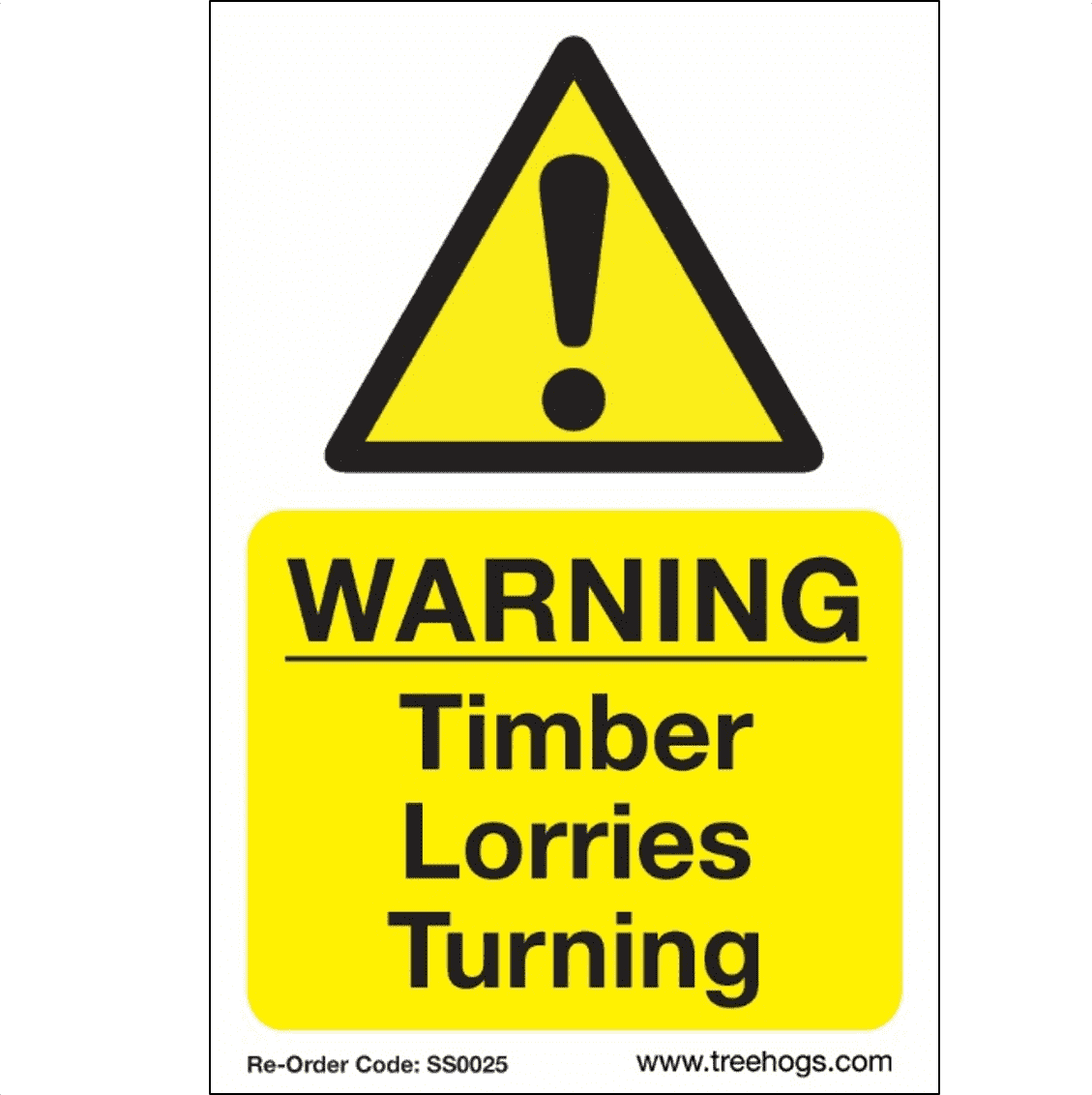 SS0025 Corex Safety Sign - Warning Timber Lorries Turning