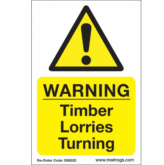 SS0025 Corex Safety Sign - Warning Timber Lorries Turning