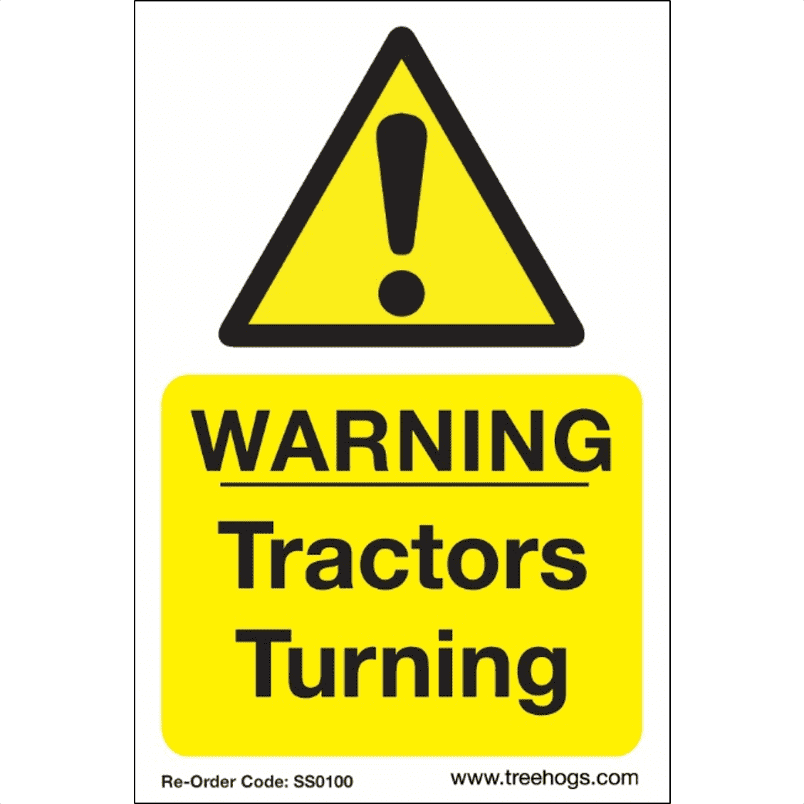SS0100 Corex Safety Sign - Warning Tractors Turning