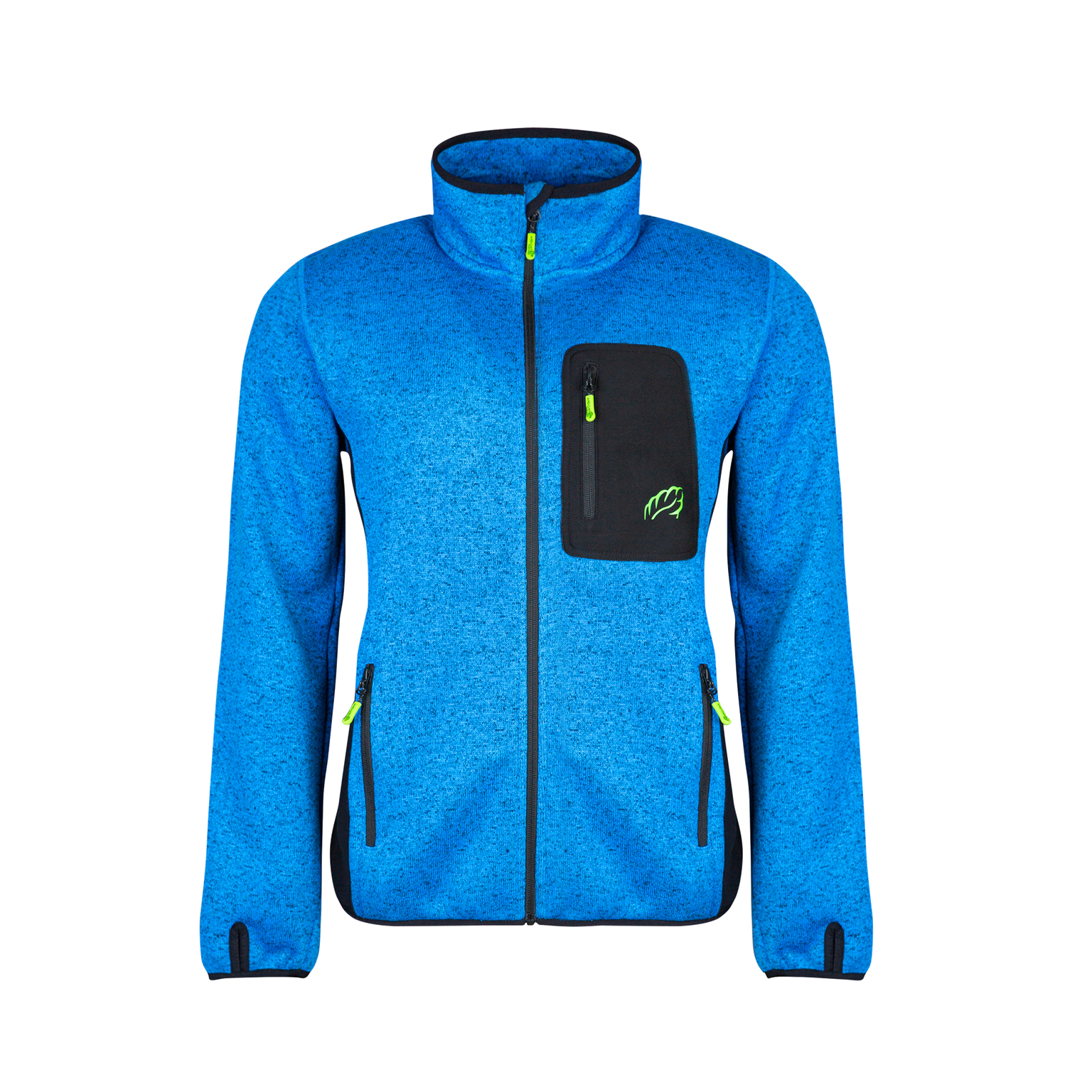 Kudu Plus Melange Zip Sweater Blue