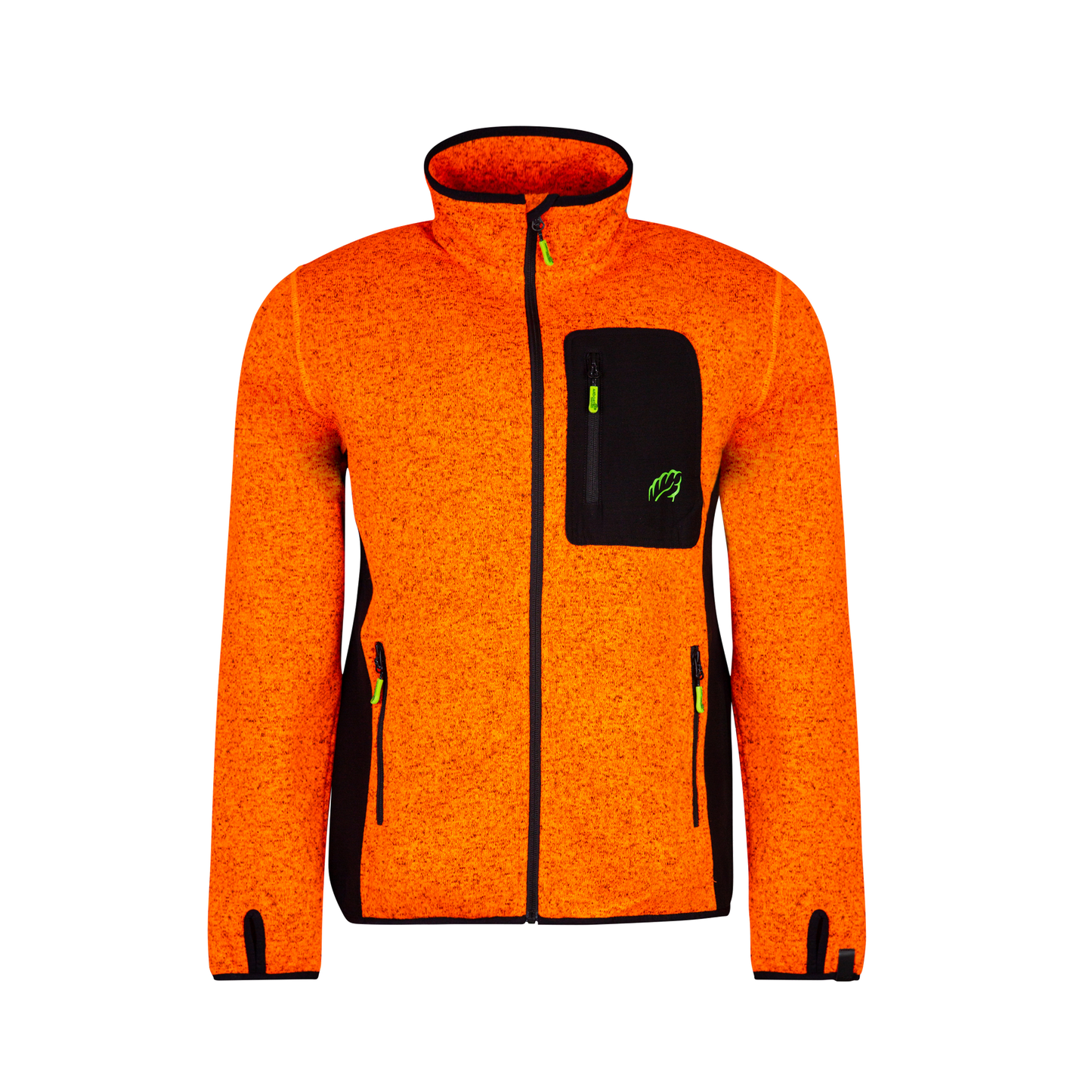 Kudu Plus Melange Zip Sweater Orange