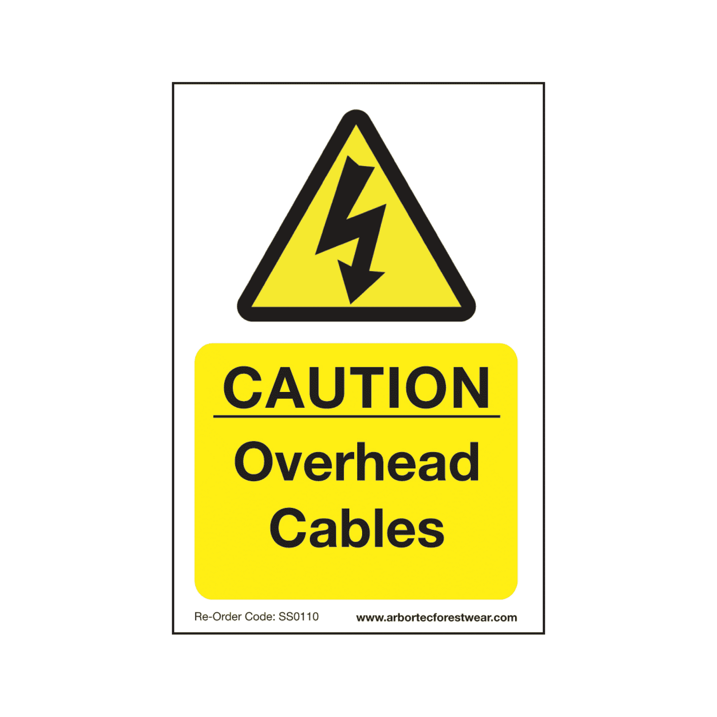 SS0110 Corex Safety Sign - Caution Overhead Cables