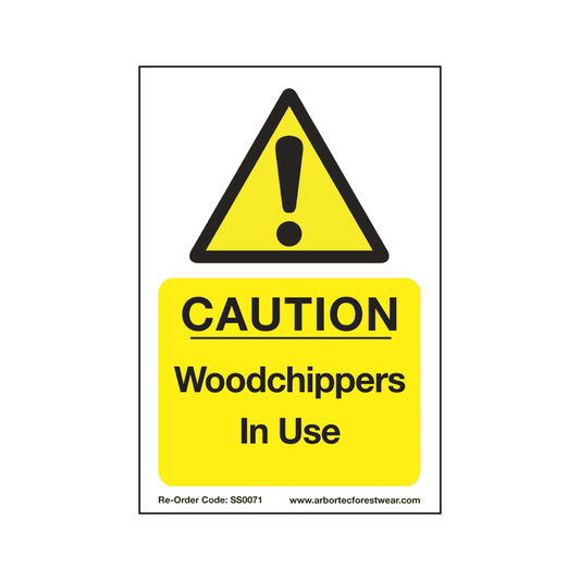 SS0071 Corex Safety Sign - Caution Wood Chippers In Use